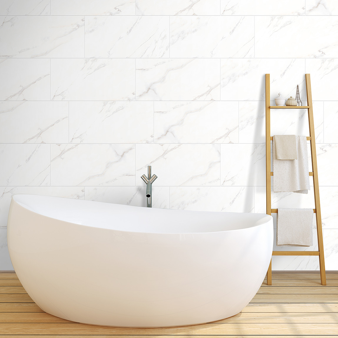    Ege Seramik Calacatta Karo Parlak Beyaz 30 x 60cm 1,26 m2 