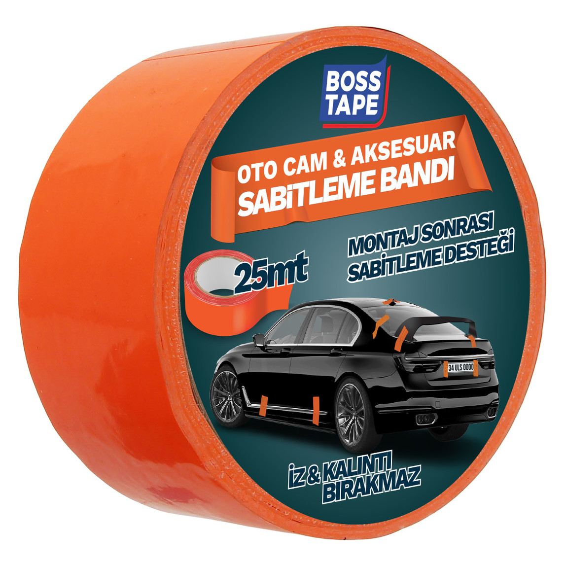    Cam Aksesuar Sabitleme Bandı Turuncu 45mmx25mt  