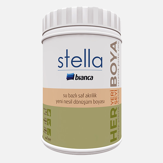 Bianca Stella Antrasit Gri Saf Akrilik Boya 1L 