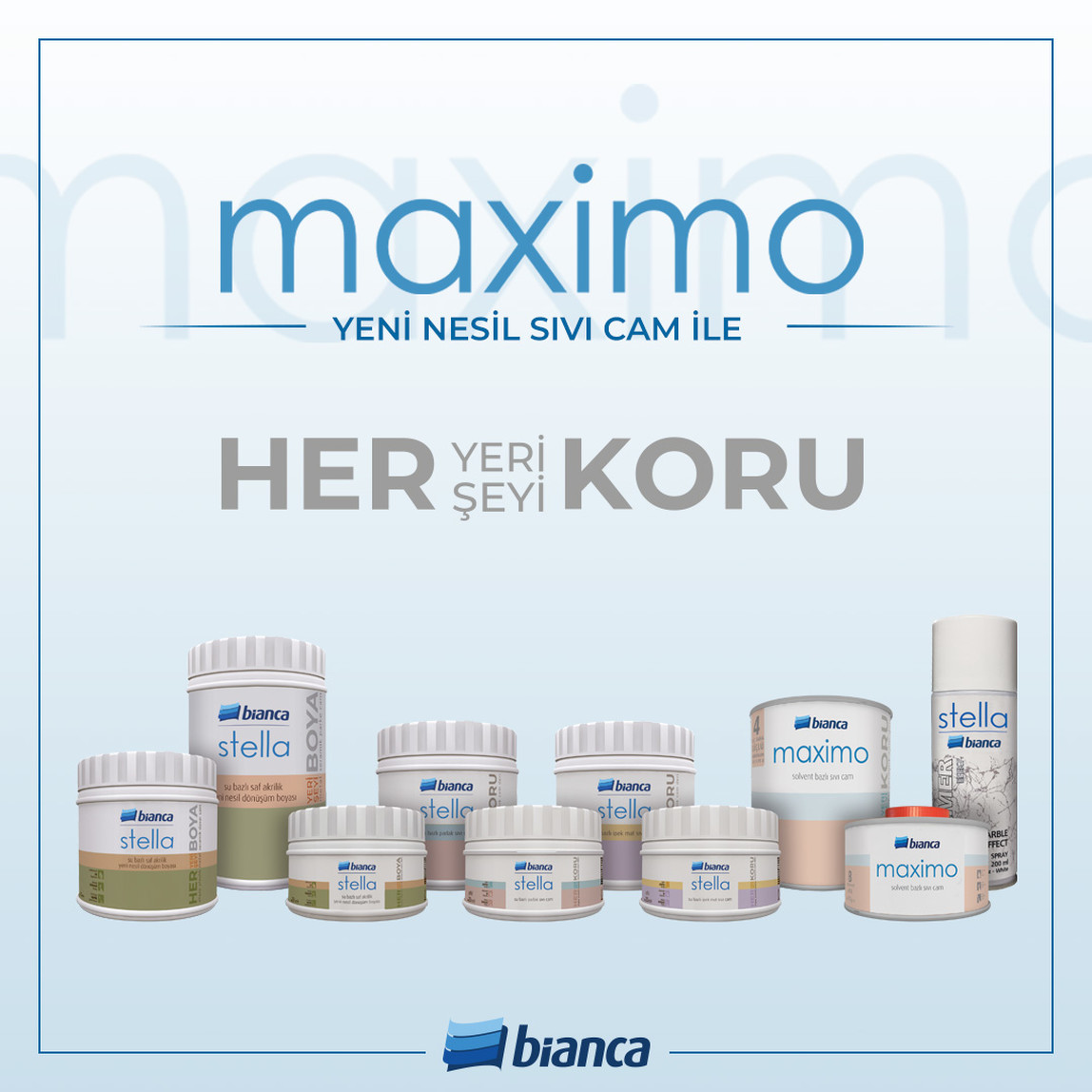    Bianca Maximo Solvent Bazlı Sıvı Cam İpek Mat 0,5L  