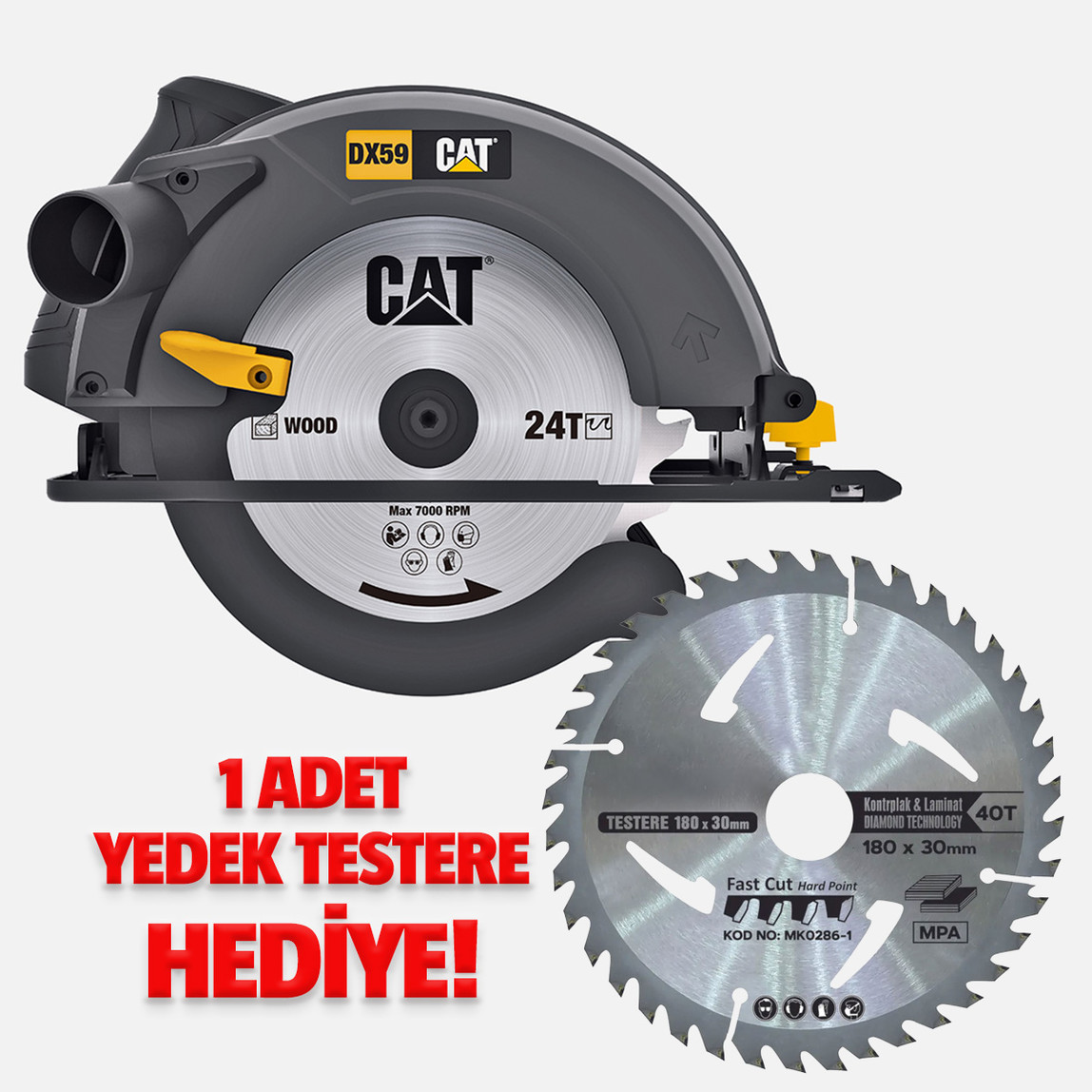    CAT DX59 1400Watt 185mm Profesyonel Daire Testere 