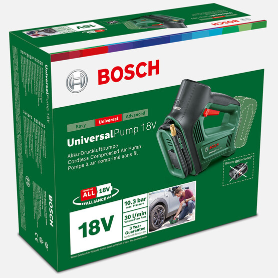 Bosch Universal Pump 18V Solo Akülü Hava Kompresörü  (Akü ve Şarj Cihazı Dahil Değildir.)