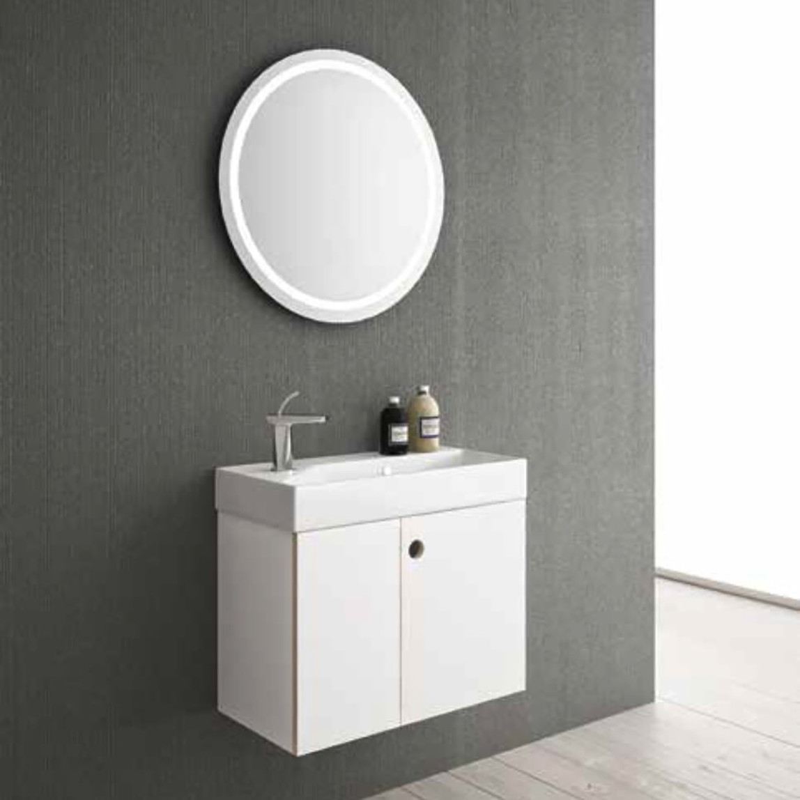    Gold Banyo Paco Aynalı 97 cm Takım Banyo Dolabı Beyaz 