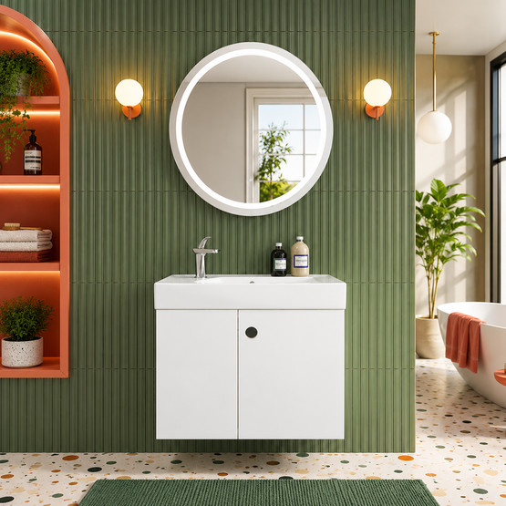 Gold Banyo Paco Aynalı 97 cm Takım Banyo Dolabı Beyaz