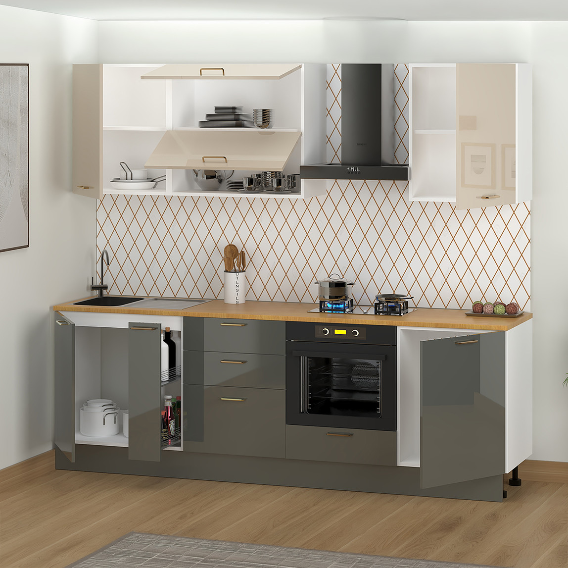    Fly Roma Ankastre Mutfak 260cm 