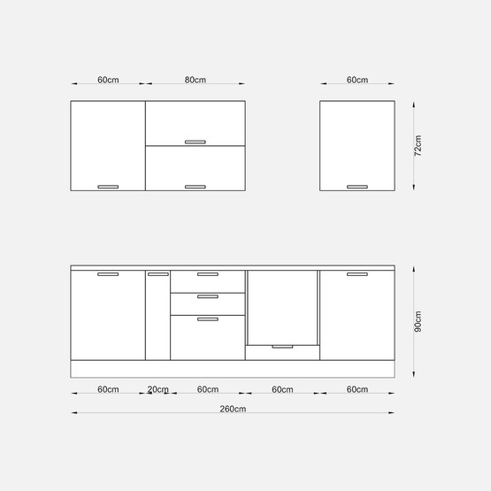 Fly Roma Ankastre Mutfak 260cm