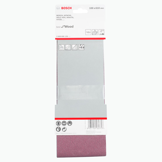 Bosch Dıy 100x610 mm K220 Deliksiz 3'lü Zımpara