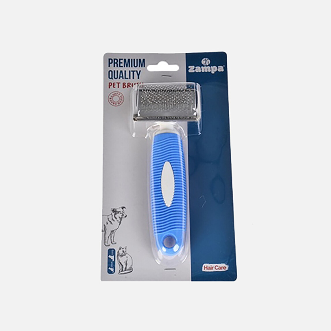    Zampa Kedi ve Köpek Bakım Fırçası Mavi 16x6 cm 