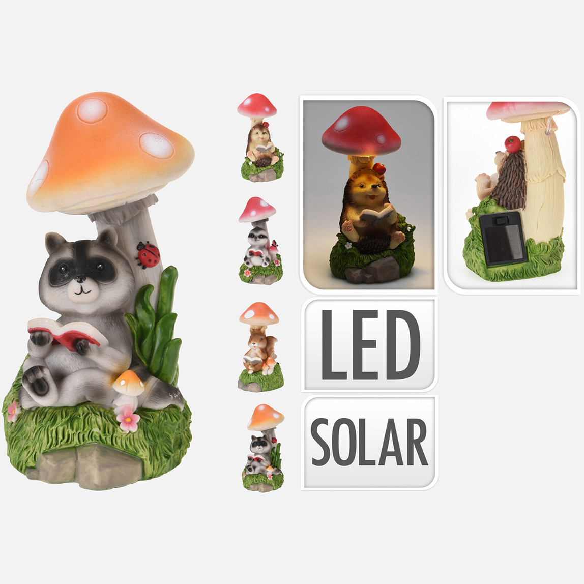    Dekoratif Hayvan ve Mantar Figürlü Led Solar  