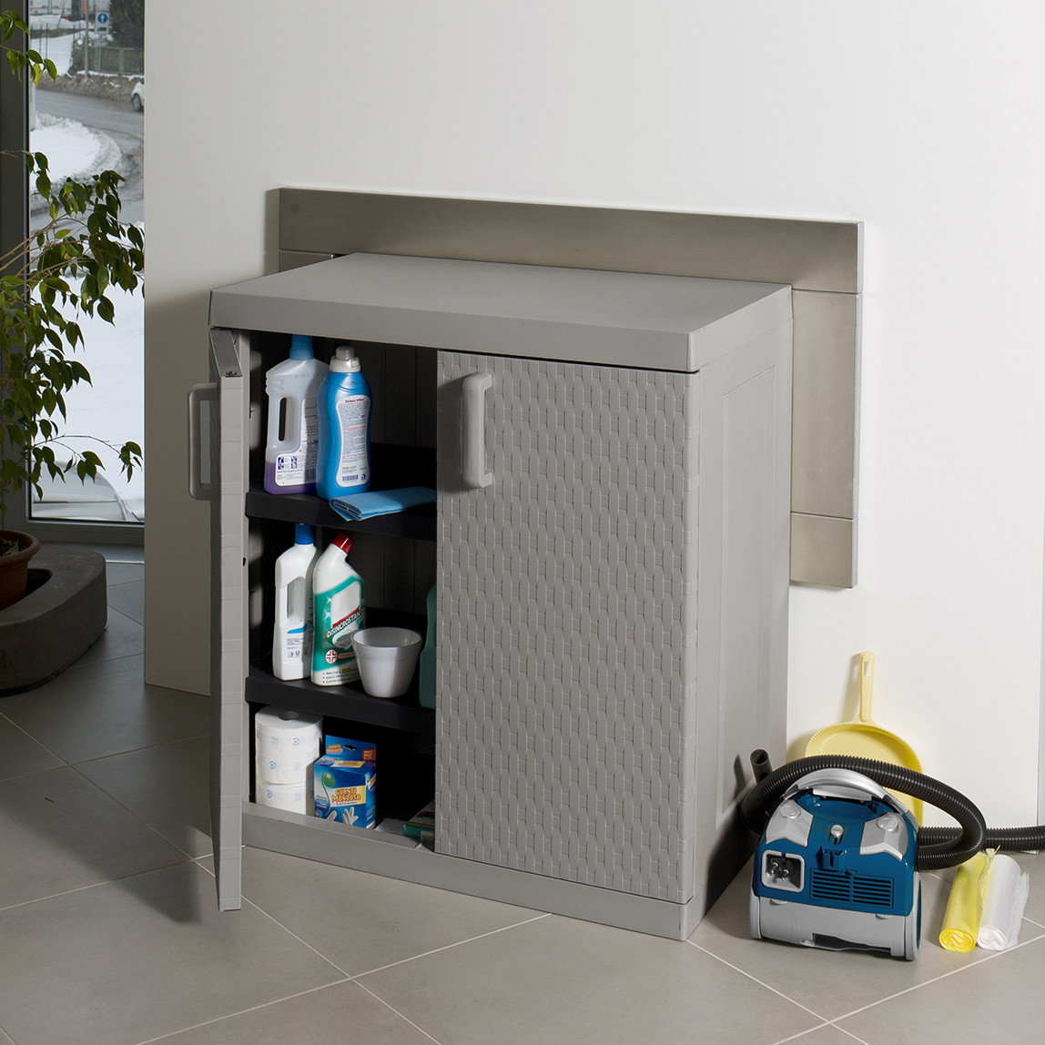    Toomax Rattan Mega 2 Raflı Plastik Dolap Gri 