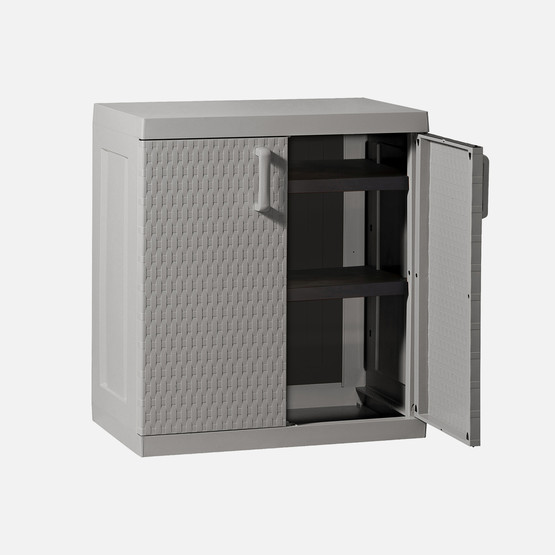 Toomax Rattan Mega 2 Raflı Plastik Dolap Gri