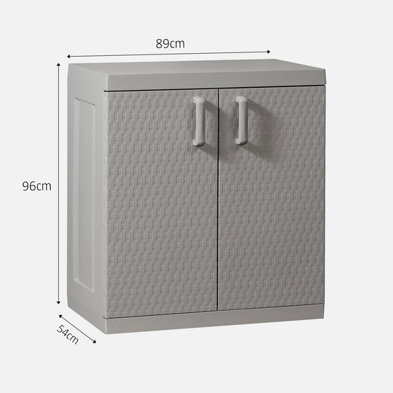 Toomax Rattan Mega 2 Raflı Plastik Dolap Gri