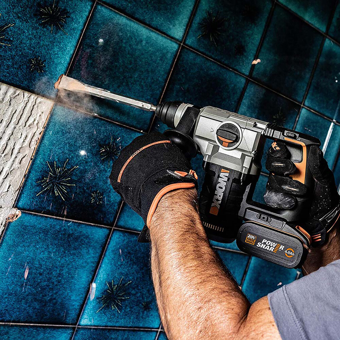    WORX WX380.9 20Volt 2.2J Profesyonel SDS-Plus Pnömatik Kırıcı Delici (Akü ve Şarj Cihazı Dahil Değildir.) 