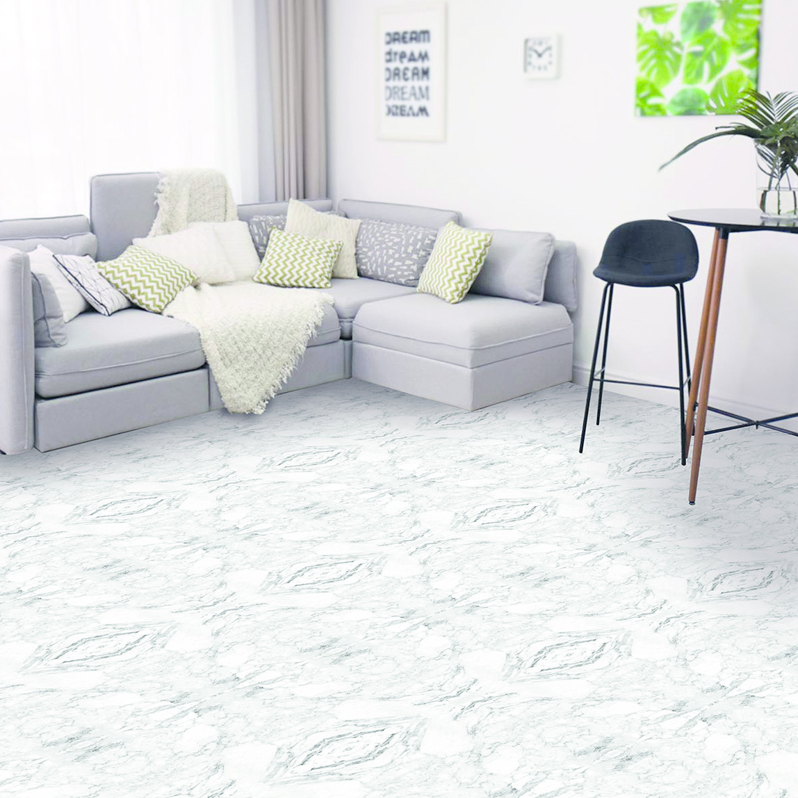    Tink Pvc Panel Beyaz Mermer Desenli 41 x 62 cm  