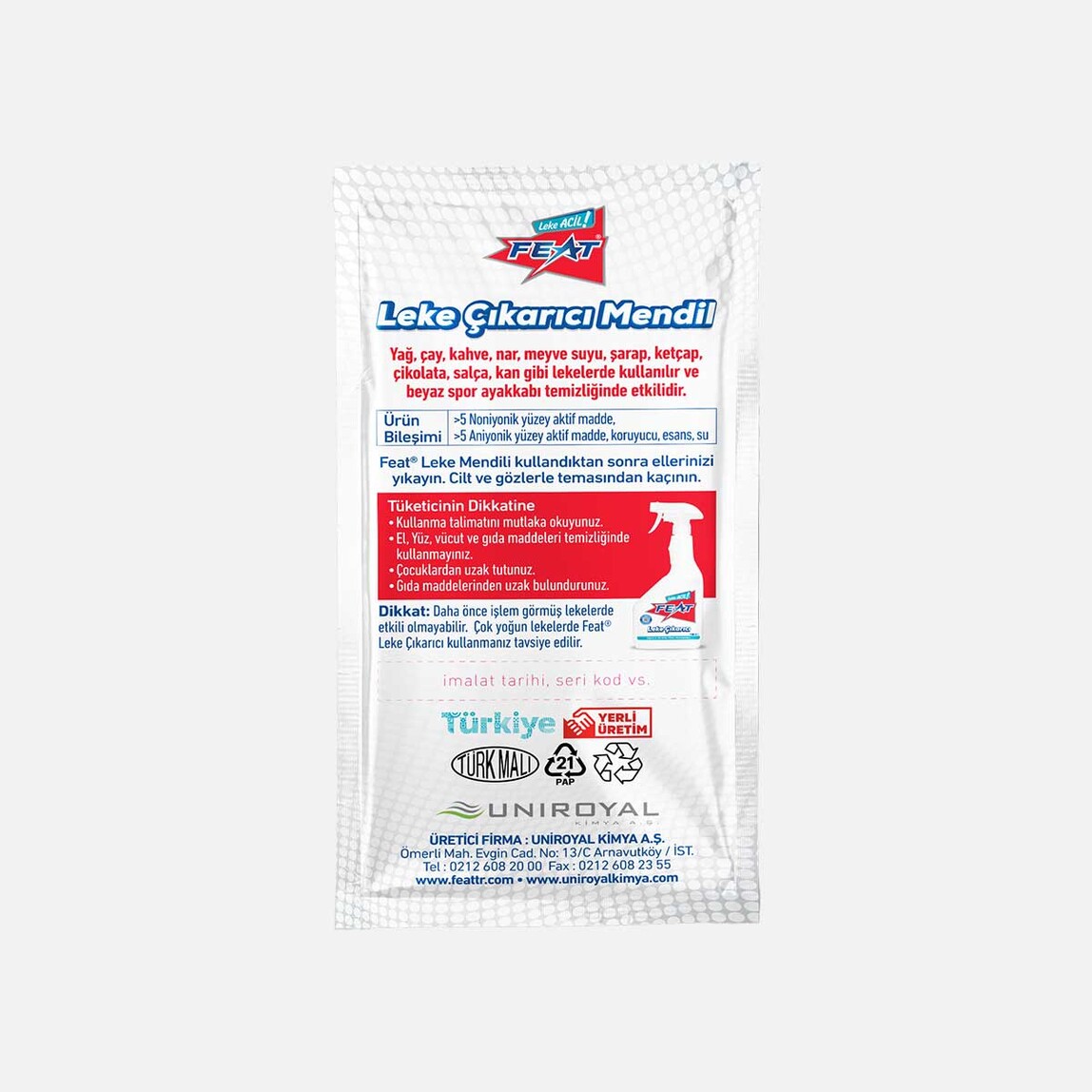    Feat Leke Çıkarıcı Mendil  