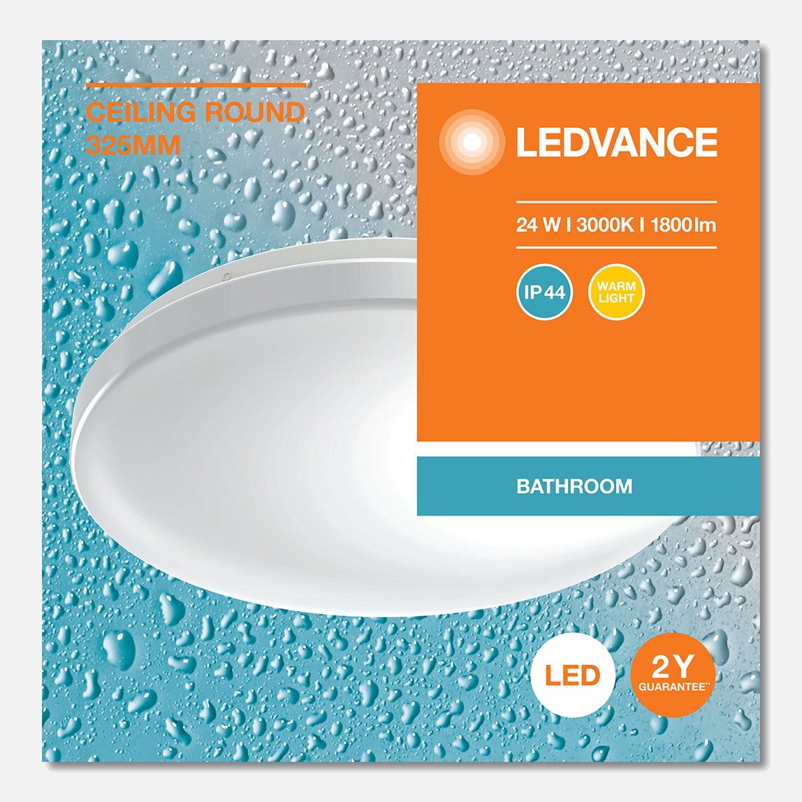    Ceiling Round 325 24W 830 Ip44 Led Plafonyer 24W Sarı  