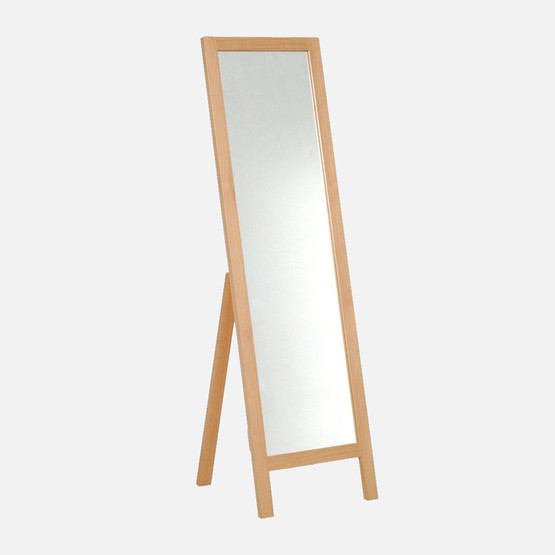 Ahşap Ayaklı Boy Aynası Naturel 40x145 cm 