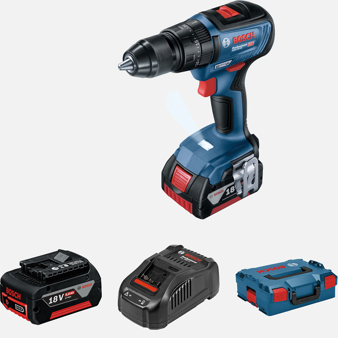   Bosch GSB 18V-50 2 x 5.0 Ah. Darbeli Akülü Vidalama 