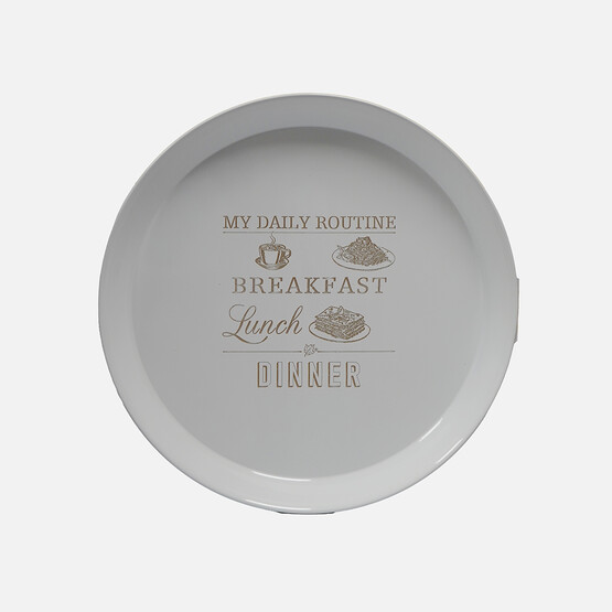 Evstyle Pratik Yuvarlak Tepsi Beyaz 38cm