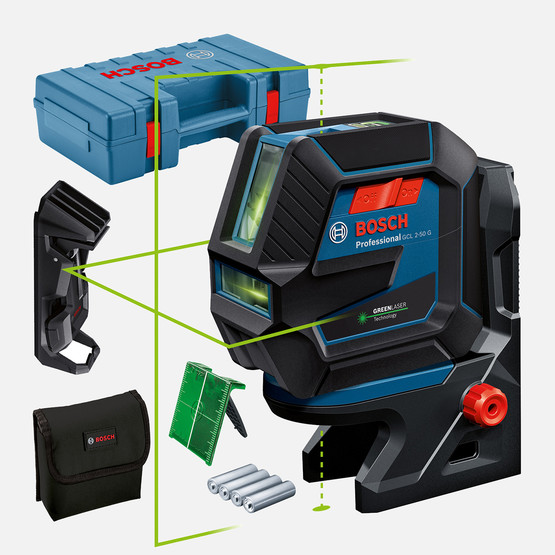Bosch Profesyonel Çizgi Lazer GCL2-50G RM10+ Tavan Kıskacı Lazer Hizalama 