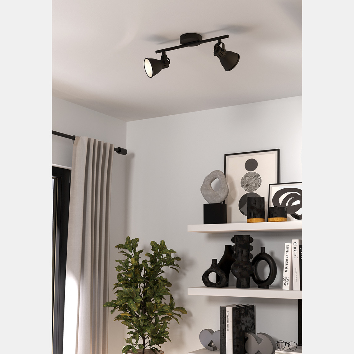   Seras 3 W Siyah Gu10 2'li Sıva Üstü Led Spot 