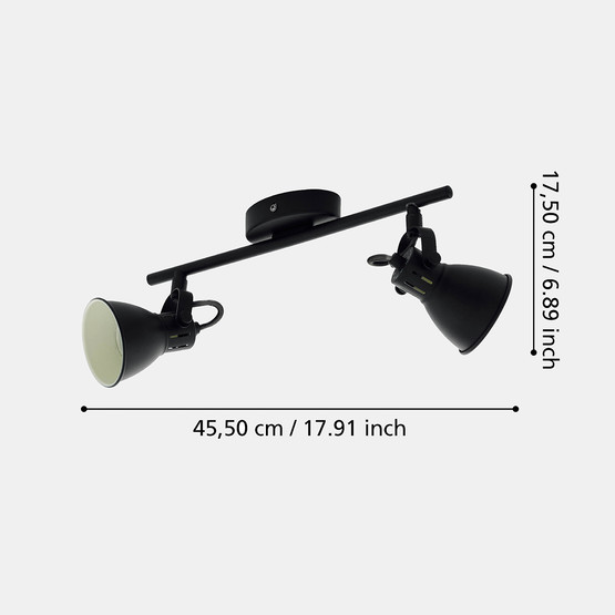 Seras 3 W Siyah Gu10 2'li Sıva Üstü Led Spot