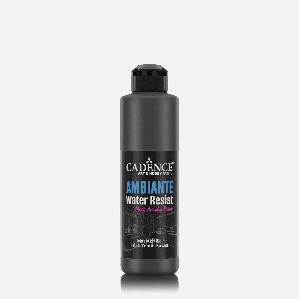   Ambiente Akrilik Siyah 250ml Kat 10g AWM08 