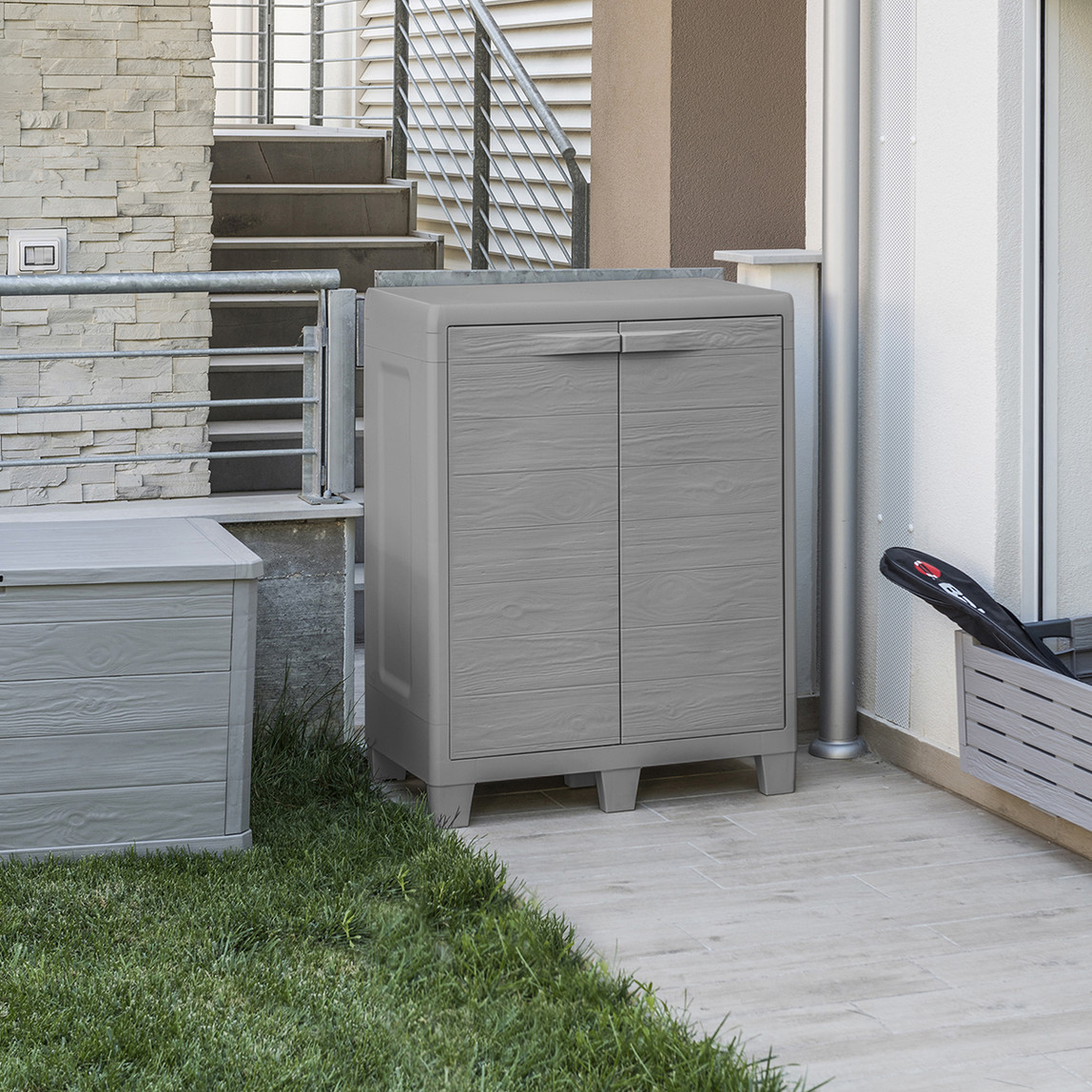    Woody's XL Base 2 Raflı Plastik Dolap Gri 