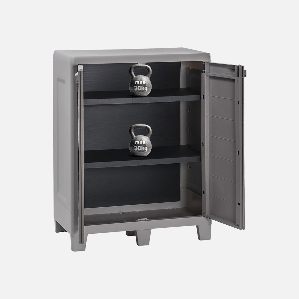    Toomax Woody's XL Base 2 Raflı Plastik Dolap Gri 