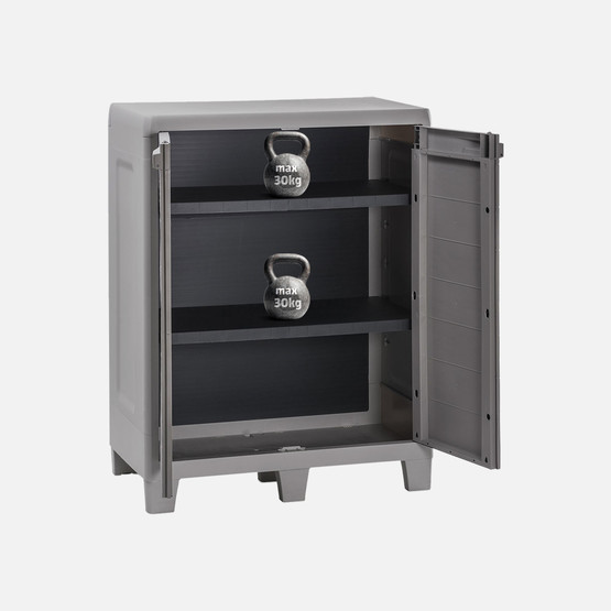 Toomax Woody's XL Base 2 Raflı Plastik Dolap Gri