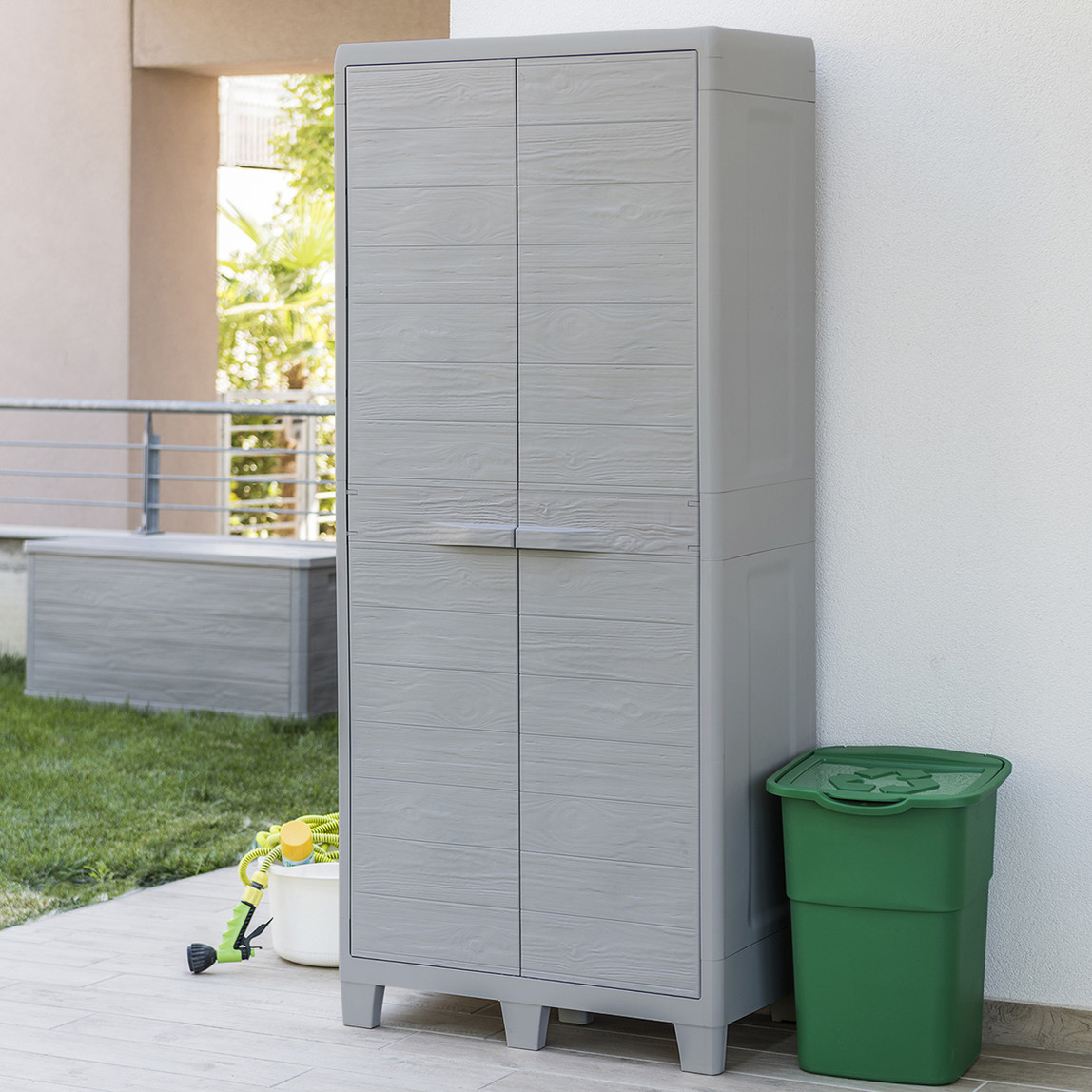    Toomax Woody's XL 4 Raflı Plastik Dolap Gri 