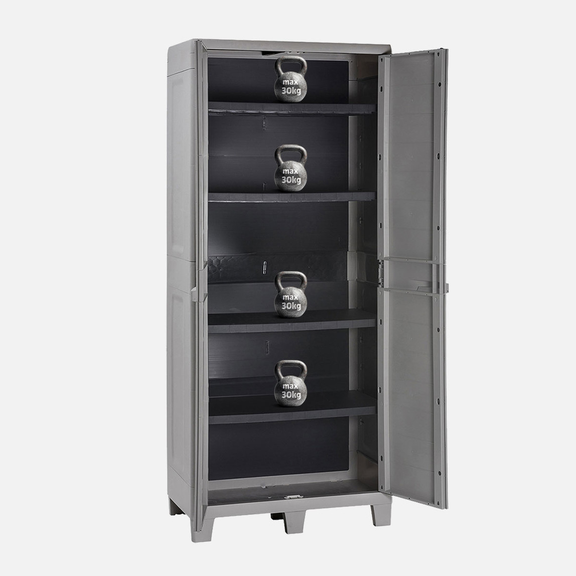    Toomax Woody's XL 4 Raflı Plastik Dolap Gri 