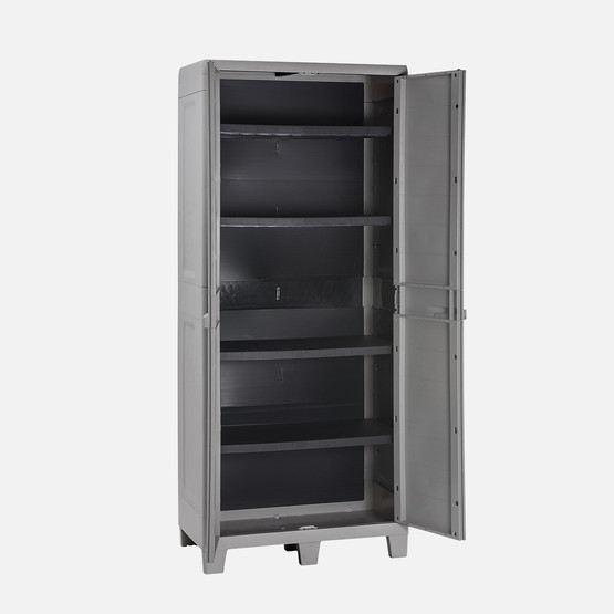 Woody's XL 4 Raflı Plastik Dolap Gri