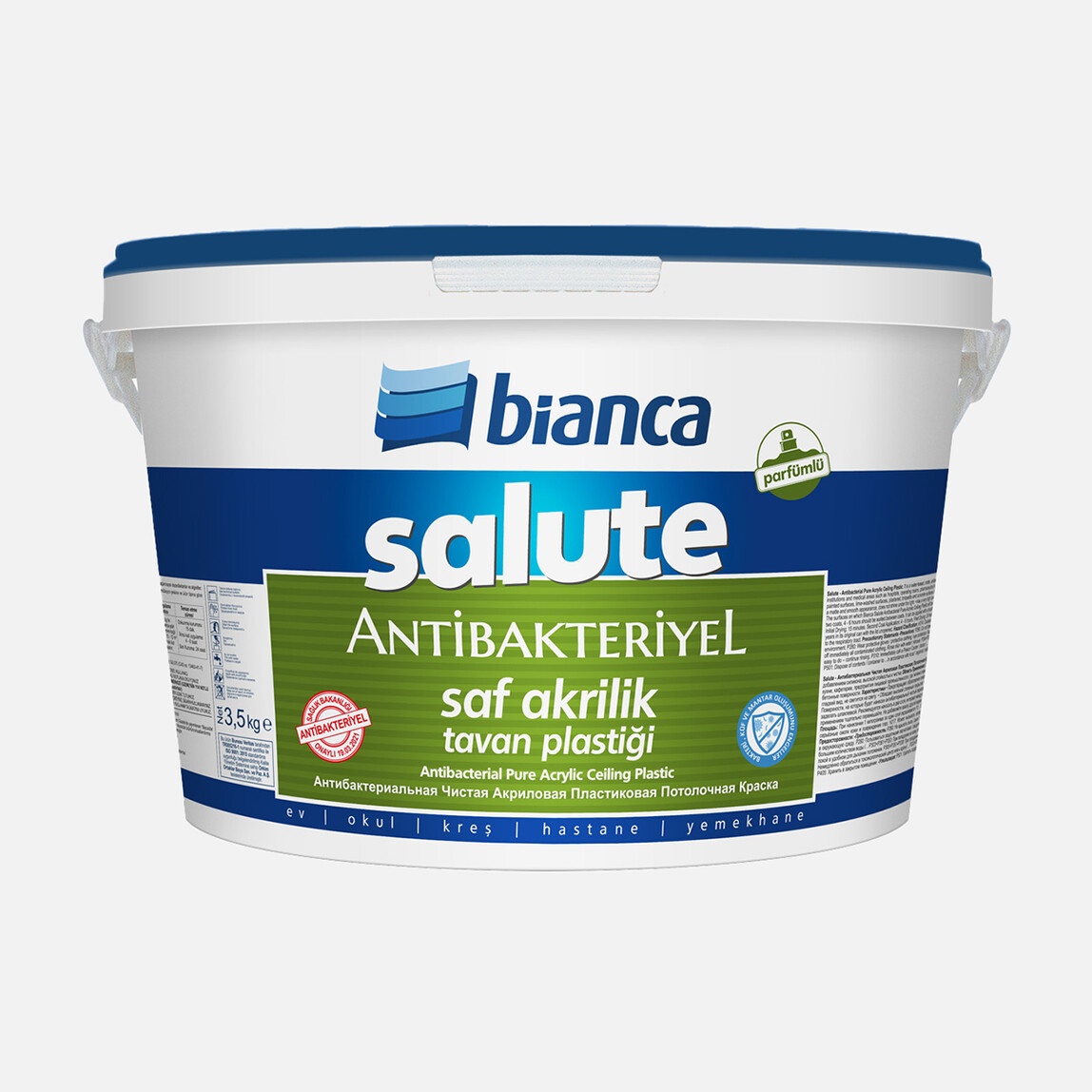    Bianca 3,5 KG Salute Mat Tavan Saf Akrilik Antibakteriyel Boya Beyaz  