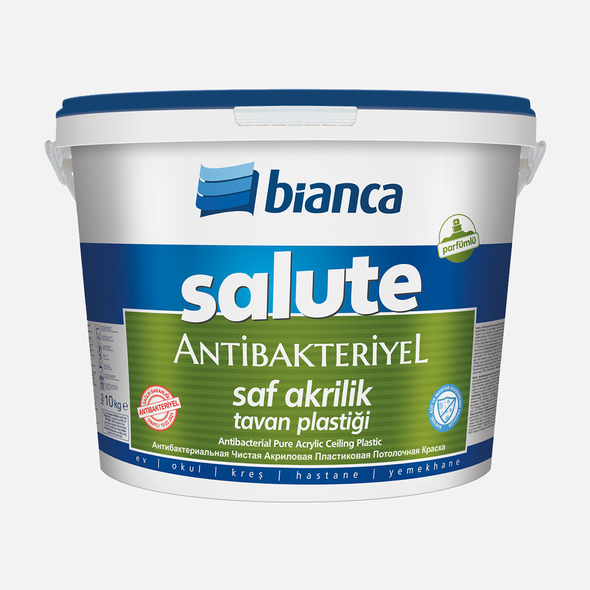    Bianca 10 KG Salute Mat Tavan Saf Akrilik Antibakteriyel Boya Beyaz  