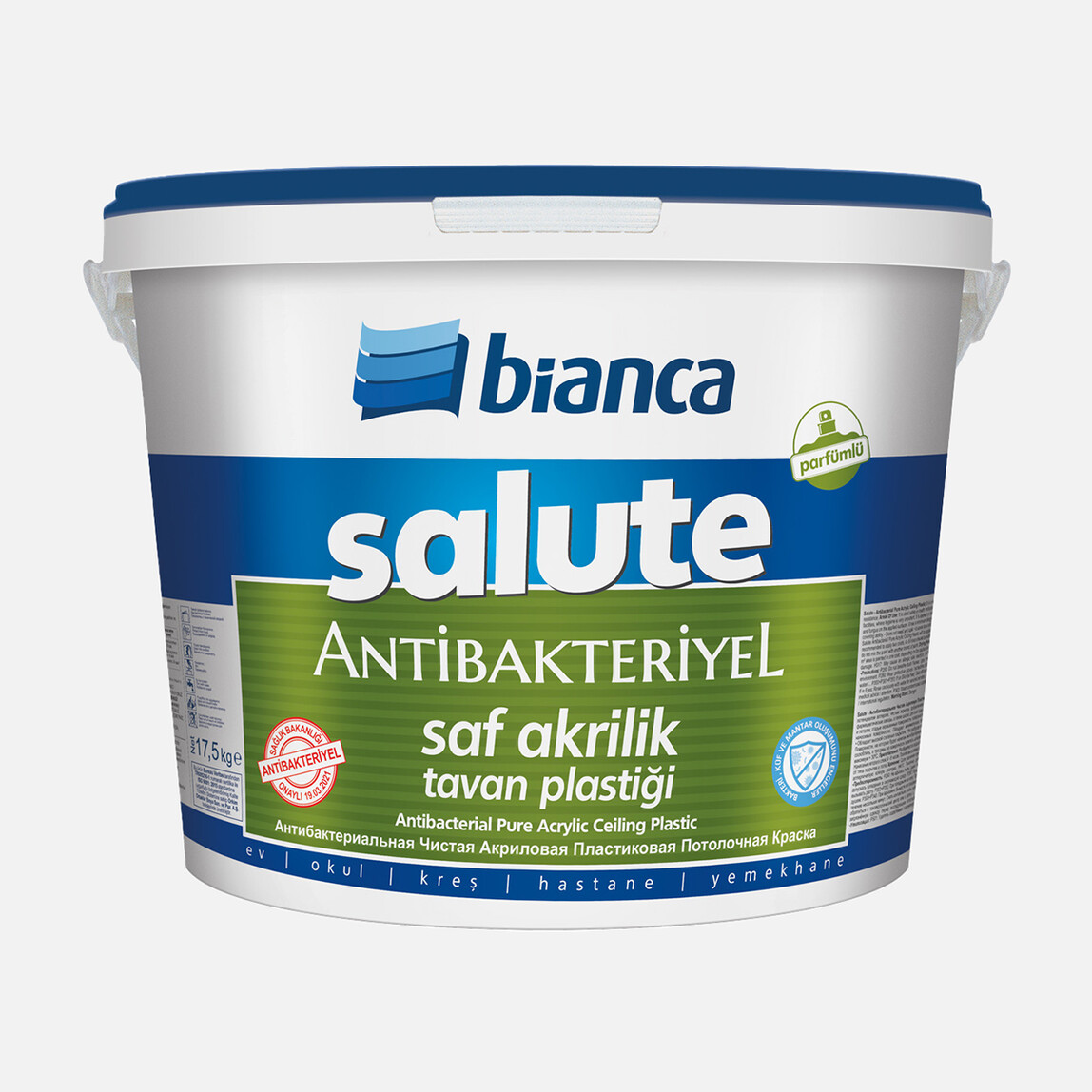    Bianca 17,5 KG Salute Mat Tavan Saf Akrilik Antibakteriyel Boya Beyaz  