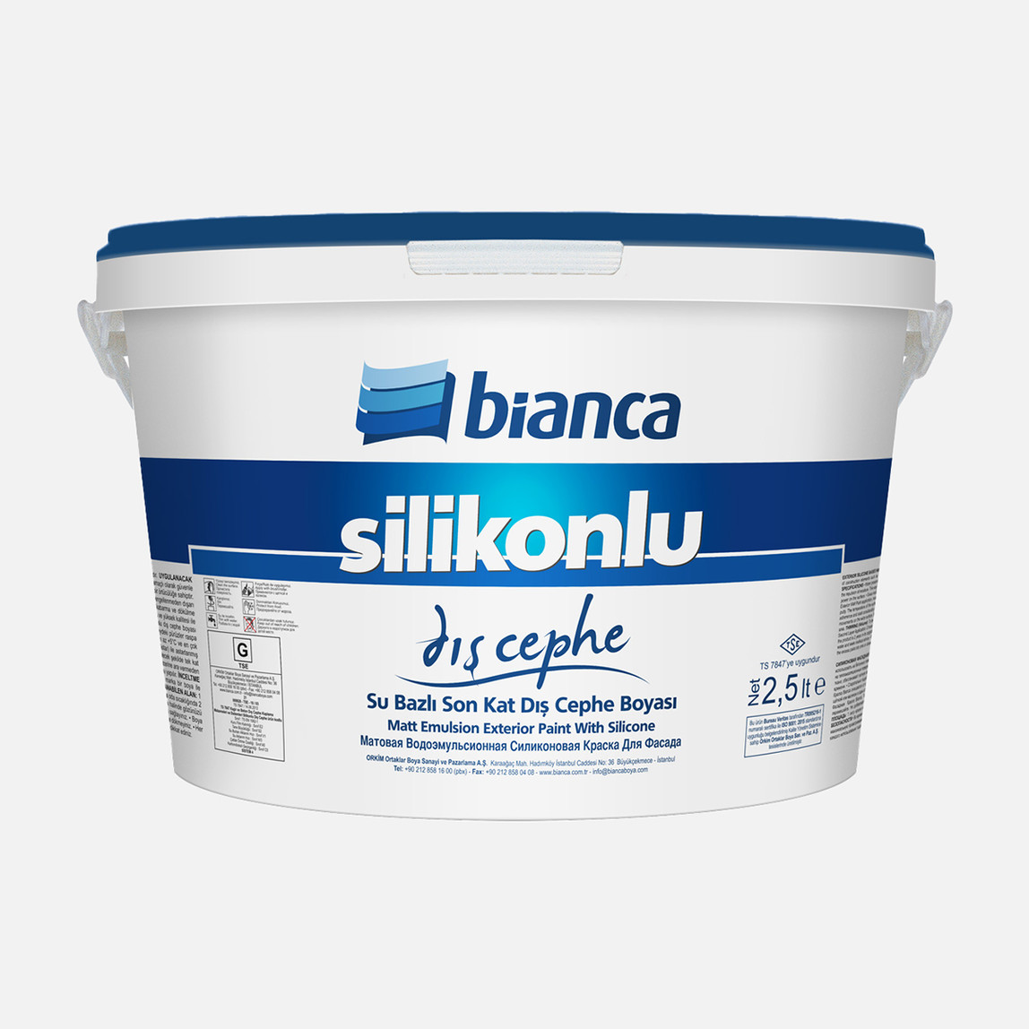    Bianca 2,5 L  Silikonlu Dış Cephe Boyası Beyaz 