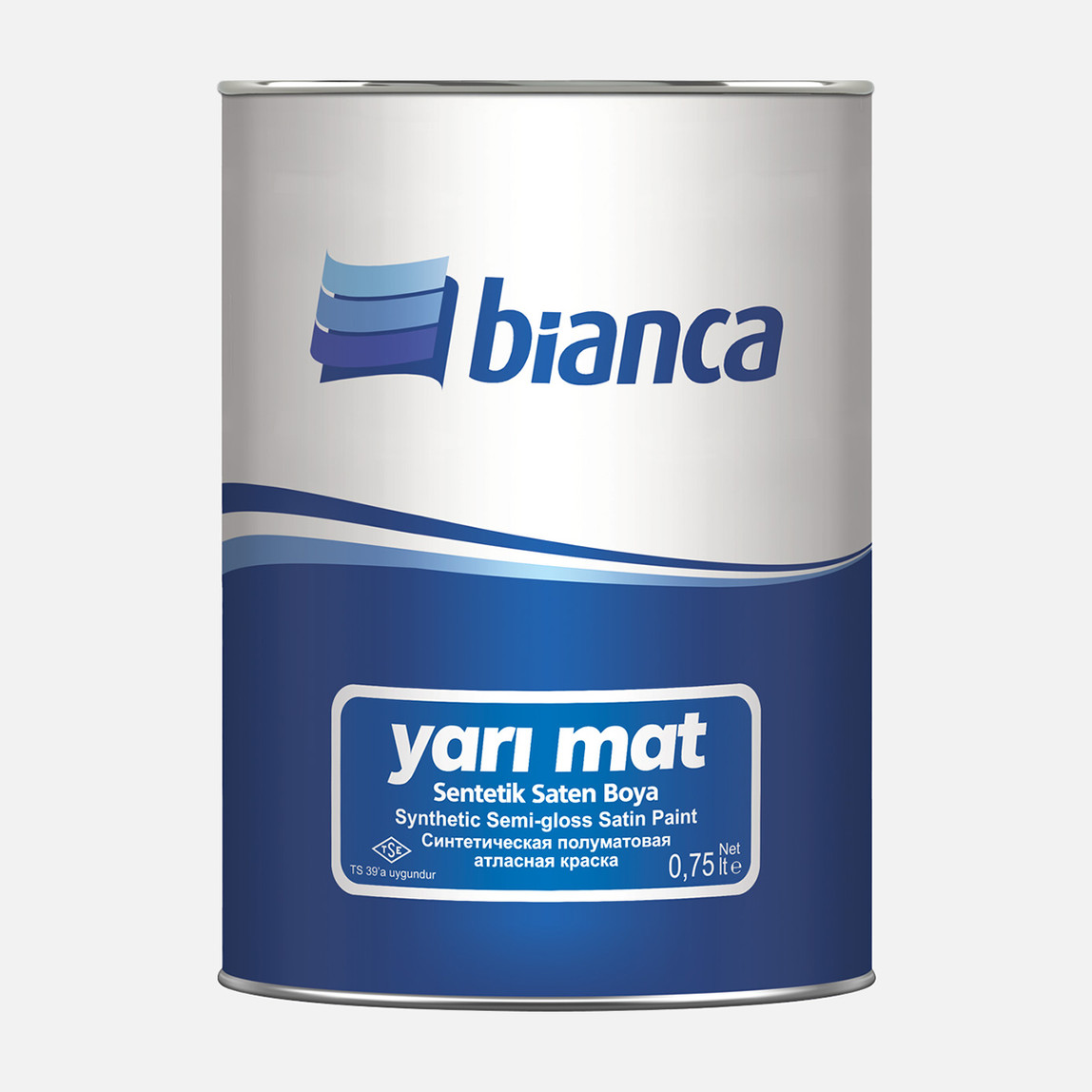    Bianca 0,75 L Yarı Mat Sentetik Boya Beyaz  