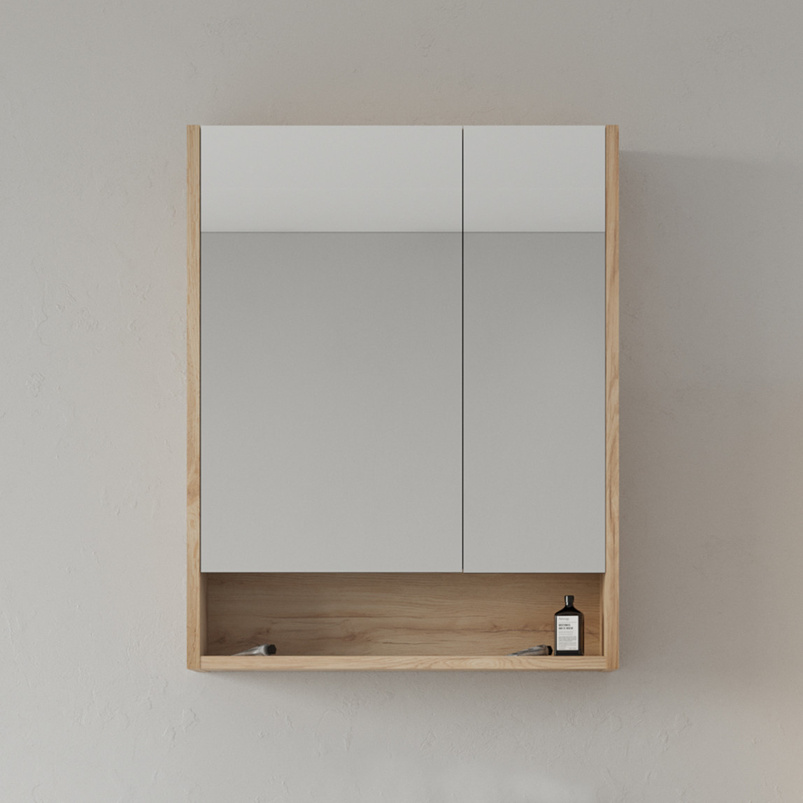    Bonitobagno Alberi Legnano Aynalı 60 cm Banyo Dolabı Üst Modül Ceviz 