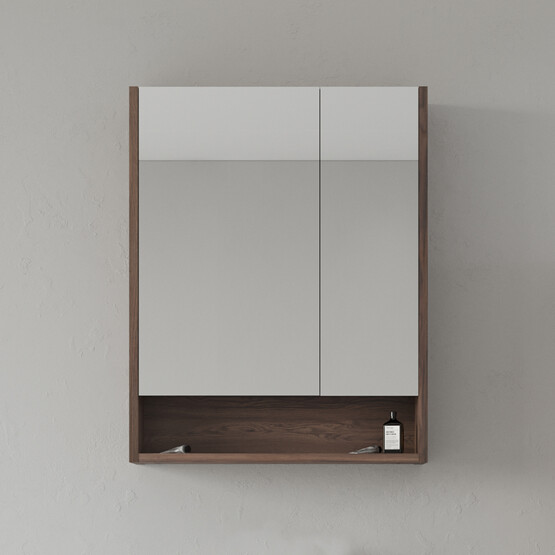 Bonitobagno Alberi Navaro Aynalı 60 cm Banyo Dolabı Üst Modül Koyu Ceviz