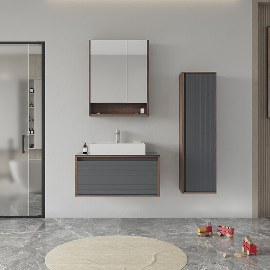 Bonitobagno Prato 80 cm Banyo Dolabı Alt Modül Antrasit
