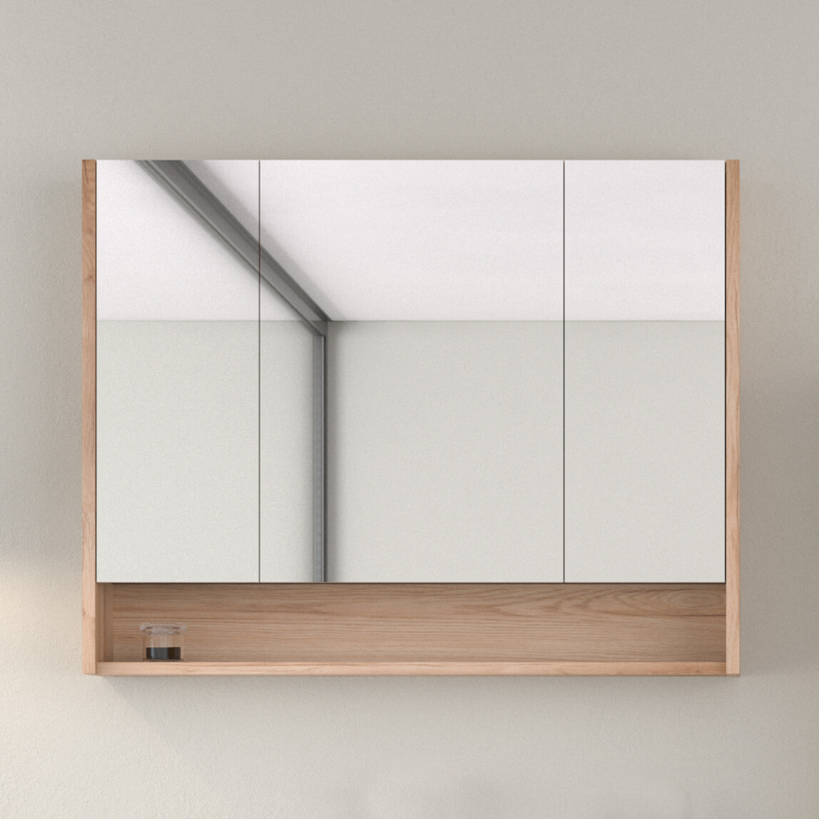    Bonitobagno Alberi Legnano Aynalı 100 cm Banyo Dolabı Üst Modül Açık Ceviz 