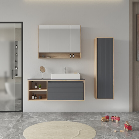 Bonitobagno Prato 120 cm Banyo Dolabı Alt Modül Antrasit