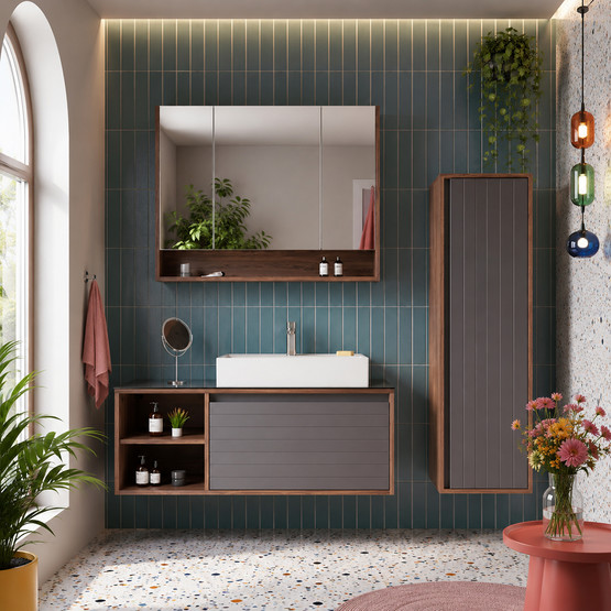 Bonitobagno Prato 120 cm Banyo Dolabı Alt Modül Antrasit