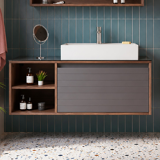 Bonitobagno Prato 120 cm Banyo Dolabı Alt Modül Antrasit