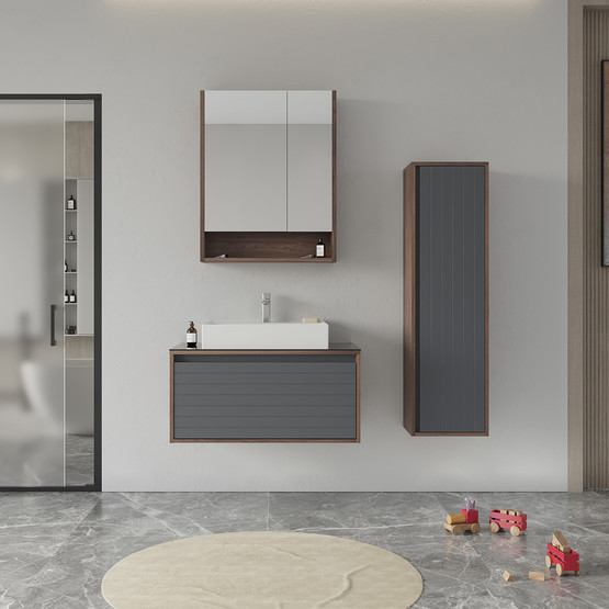 Bonitobagno Prato 40 cm Banyo Boy Dolabı Antrasit