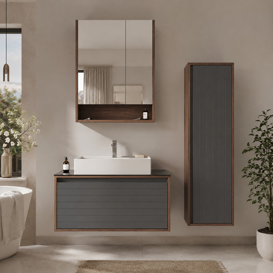 Bonitobagno Prato 40 cm Banyo Boy Dolabı Antrasit