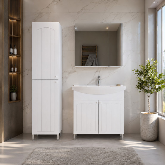 Bonitobagno Riano Aynalı 80 cm Banyo Dolabı Üst Modül Antrasit