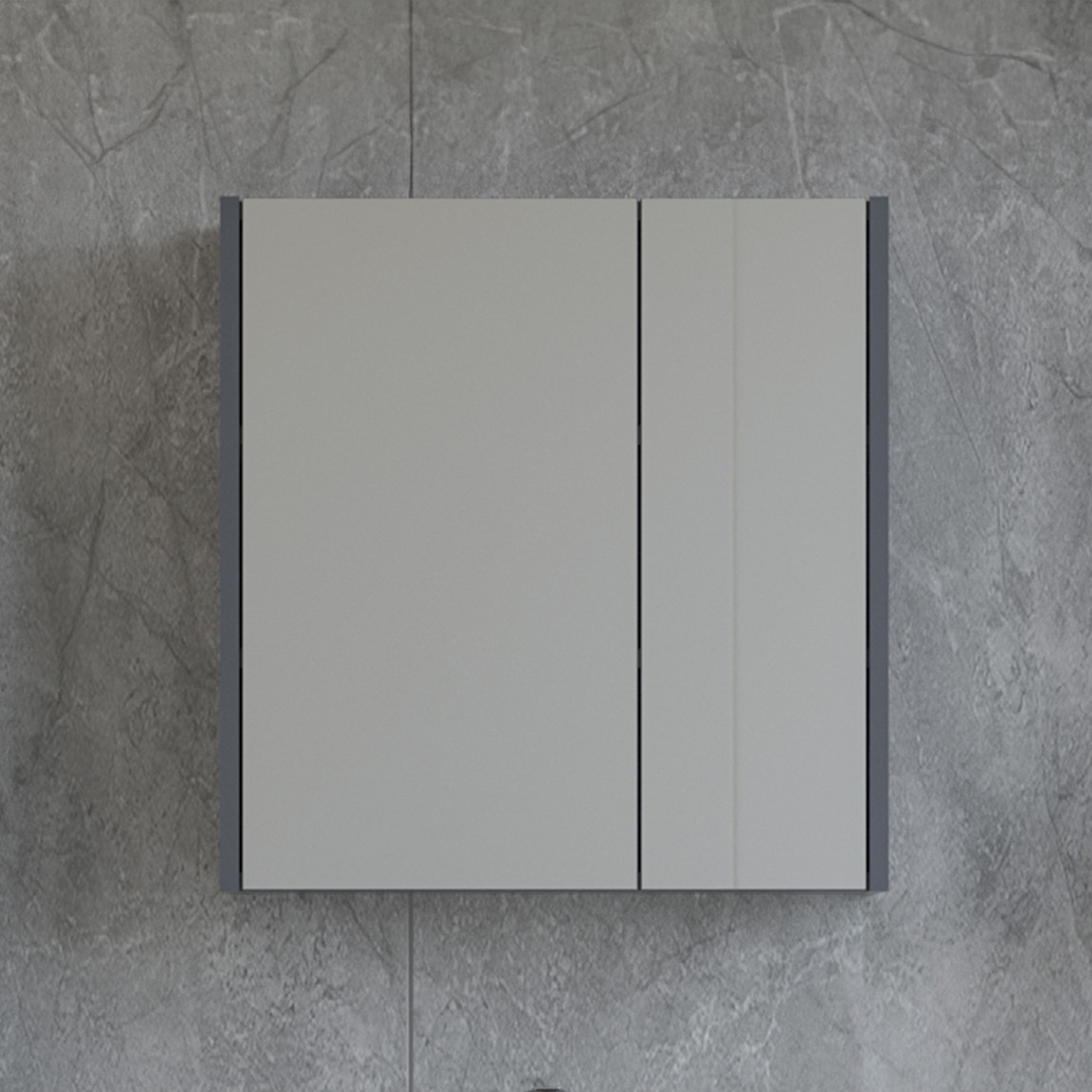    Bonitobagno Coste Aynalı 65 cm Banyo Dolabı Üst Modül Antrasit 