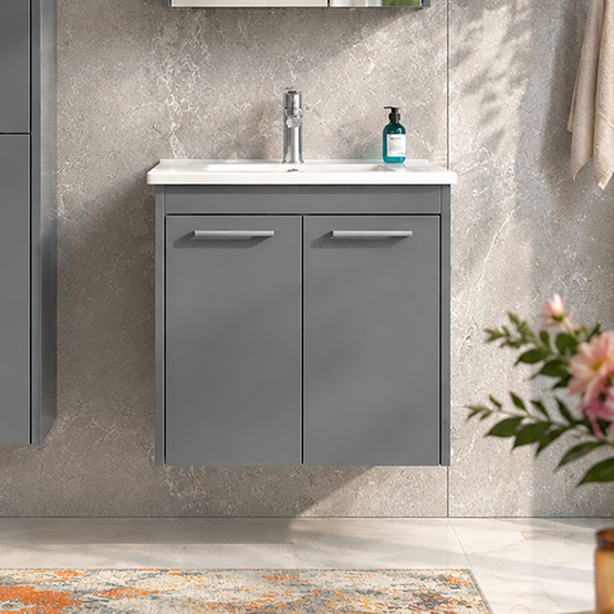 Bonitobagno Coste 65 cm Banyo Dolabı Alt Modül Antrasit